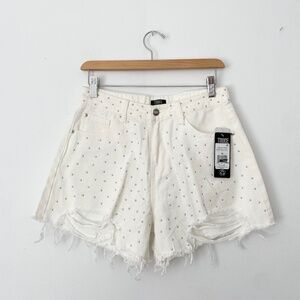 Truce studded denim shorts